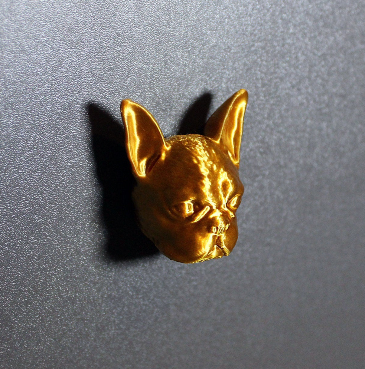 2er Set Goldener French Bulldog Schrankknopf - Luxuriöse Frenchie-Deko für Ihr Zuhause - Schrankgriff Knauf