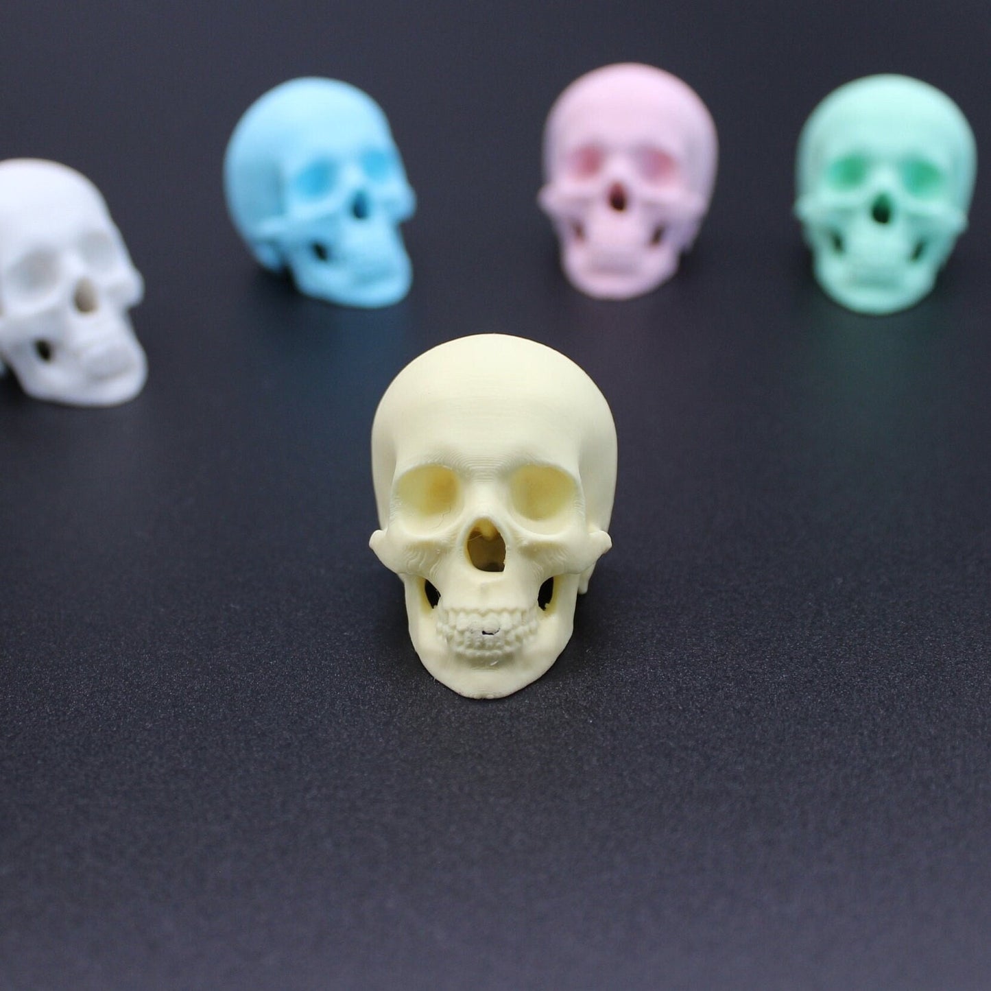 Skull Schrankknopf Totenkopf Optik Schrankknauf Gelb Pastell Schrankgriff