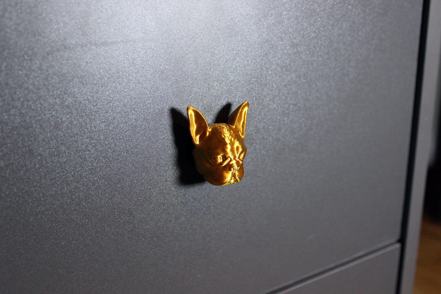4er Set Goldener French Bulldog Schrankknopf - Luxuriöse Frenchie-Deko für Ihr Zuhause - Schrankgriff Knauf