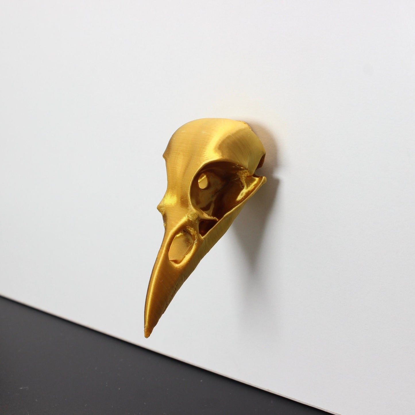 8er Set Mystischer Raben Schädel Schrankknopf Gold – Einzigartige Deko für außergewöhnliche Möbel - Griff Knauf Goth