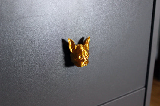 4er Set Goldener French Bulldog Schrankknopf - Luxuriöse Frenchie-Deko für Ihr Zuhause - Schrankgriff Knauf