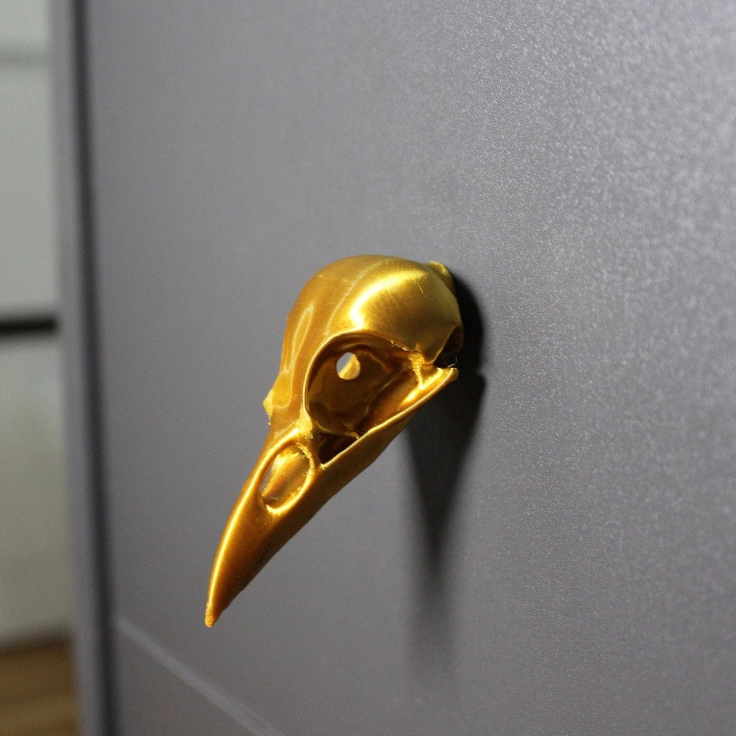 Mystischer Raben Schädel Schrankknopf Gold – Einzigartige Deko für außergewöhnliche Möbel - Griff Knauf Goth