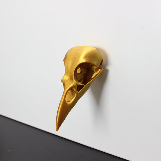 6er Set Mystischer Raben Schädel Schrankknopf Gold – Einzigartige Deko für außergewöhnliche Möbel - Griff Knauf Goth